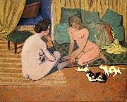 Felix  Vallotton Femmes nues aux chats France oil painting artist